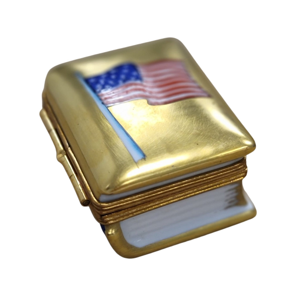 Patriotic American Flag United States Limoges Box, view 7