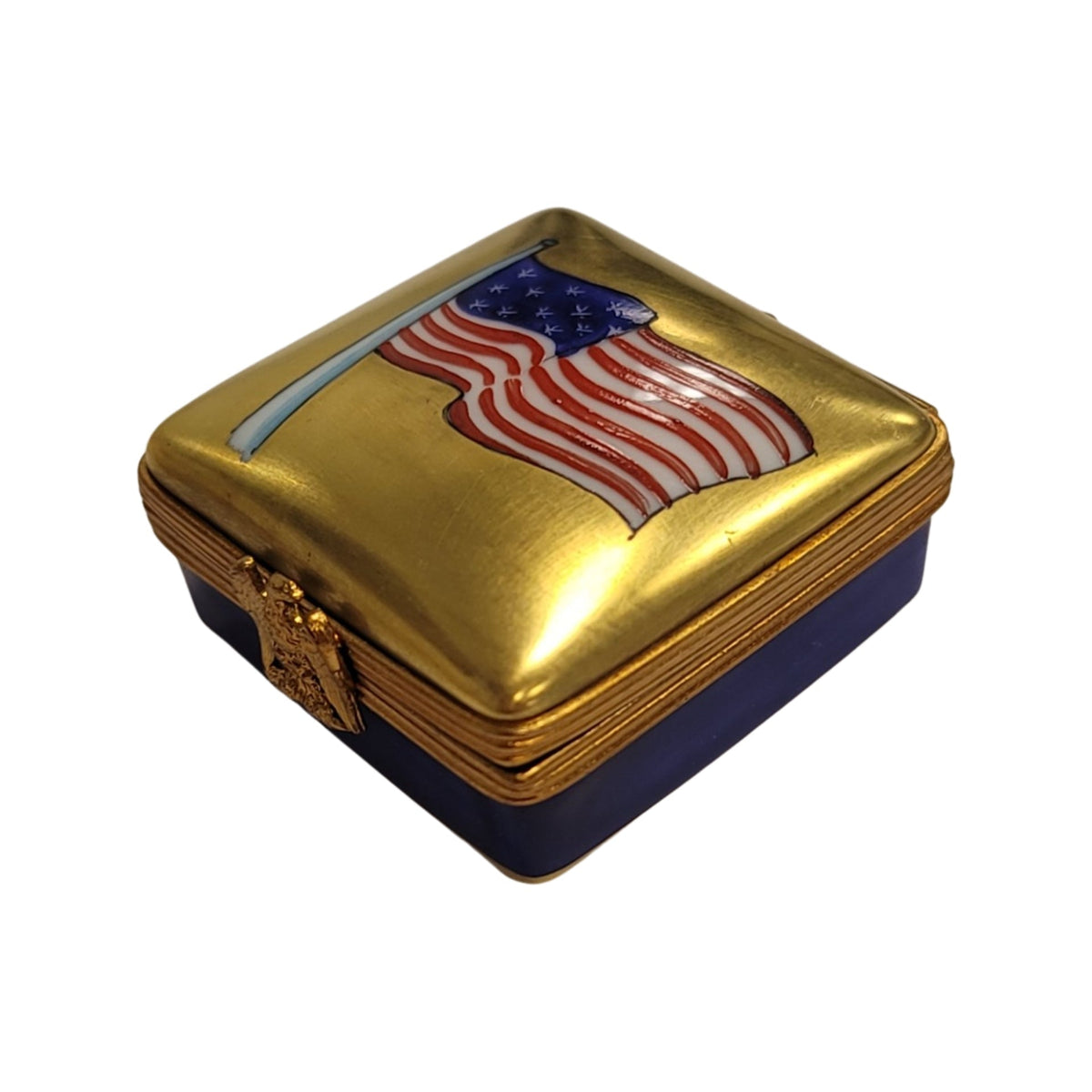 Square Patriotic American Flag United States Limoges Box, view 8