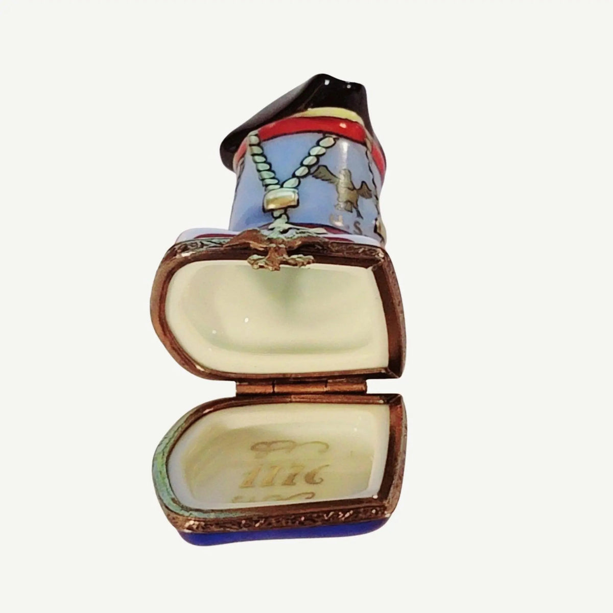 1776 Patriotic America United States Limoges box painted by hand in Limoges, France, a gift to treasure