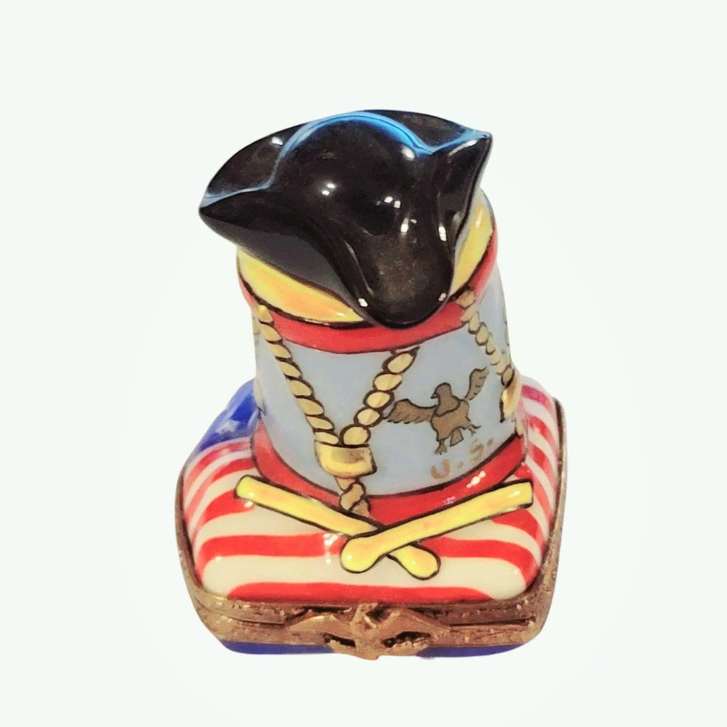 1776 Patriotic America United States Limoges Box Gift, a hand-painted Limoges porcelain gift