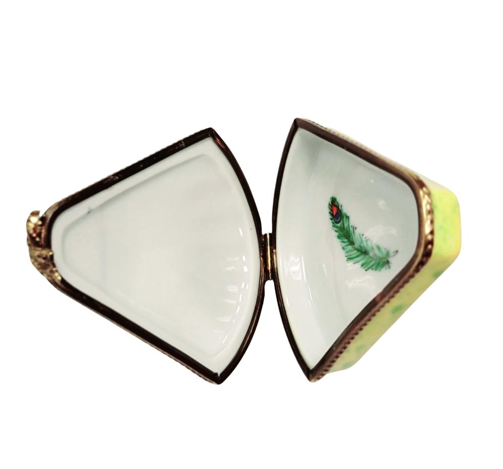 Peacock Feather Fan Limoges Box for Collectors France, view 2