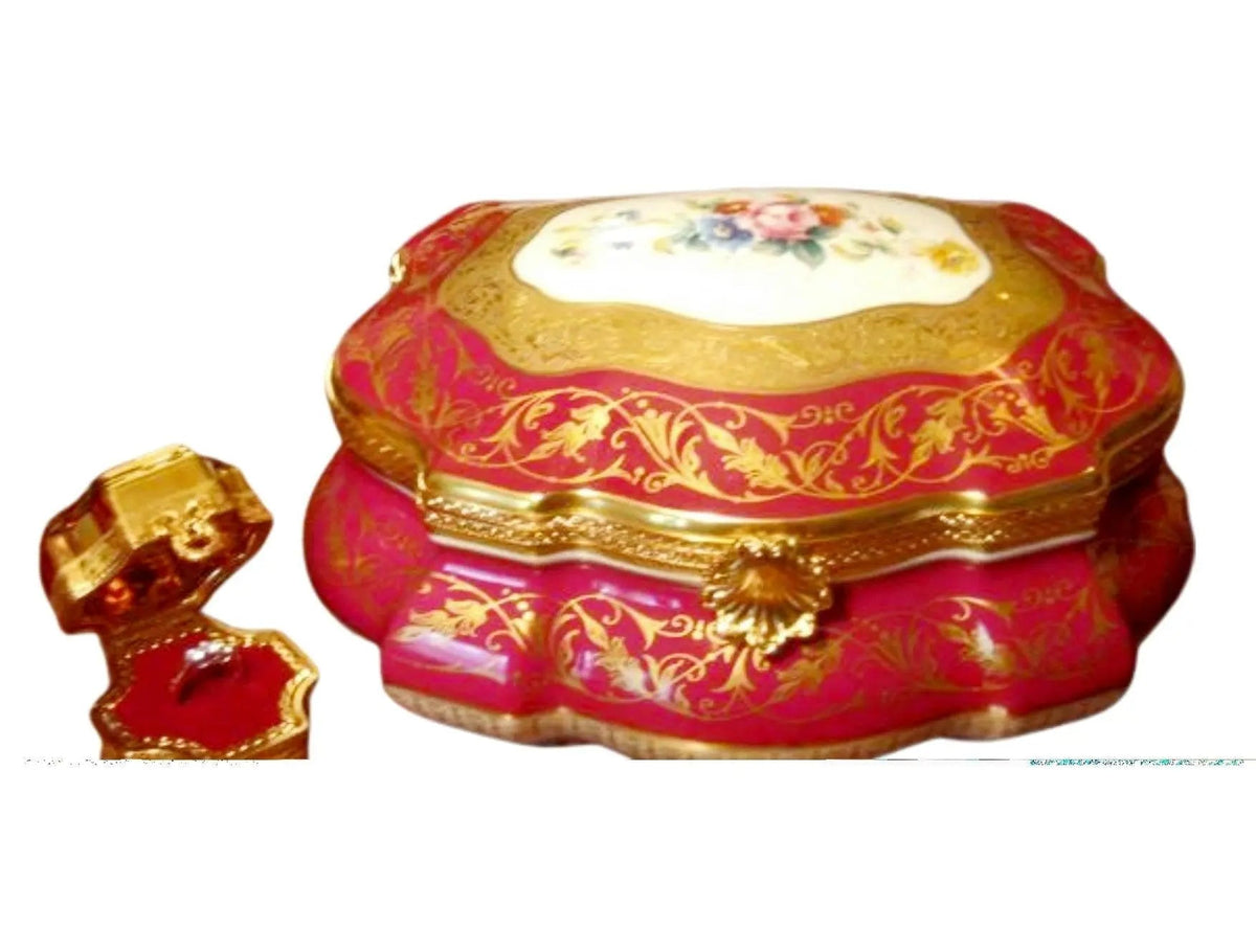 Penicaud Montaigne Chest Limited Edition 9x7x5 Limoges, a hand-painted Limoges porcelain gift