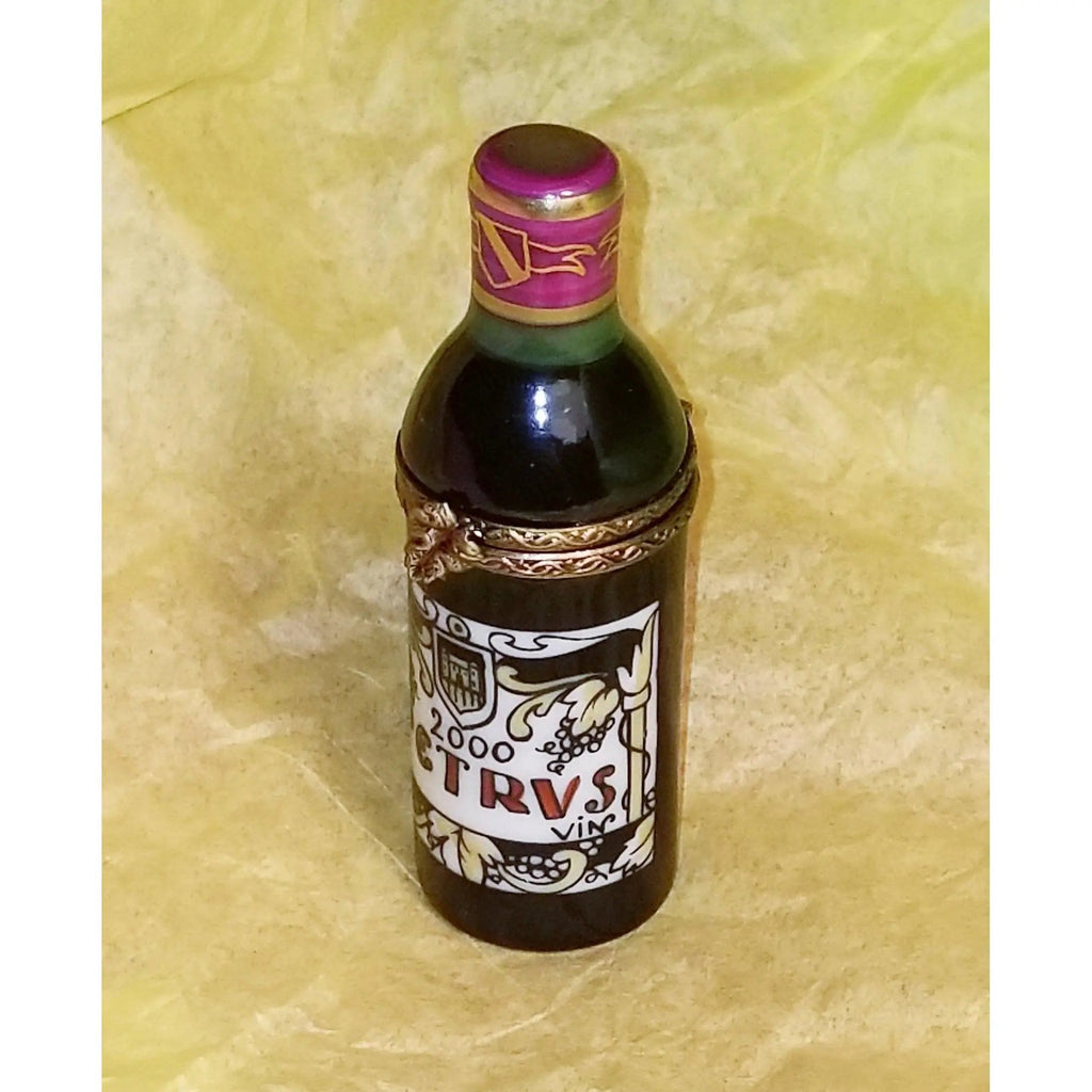 Hand-painted Petrus Wine Bottle Limoges box, French artistry for lovers of fine art