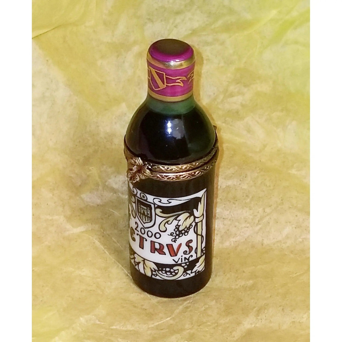 Hand-painted Petrus Wine Bottle Limoges box, French artistry for lovers of fine art