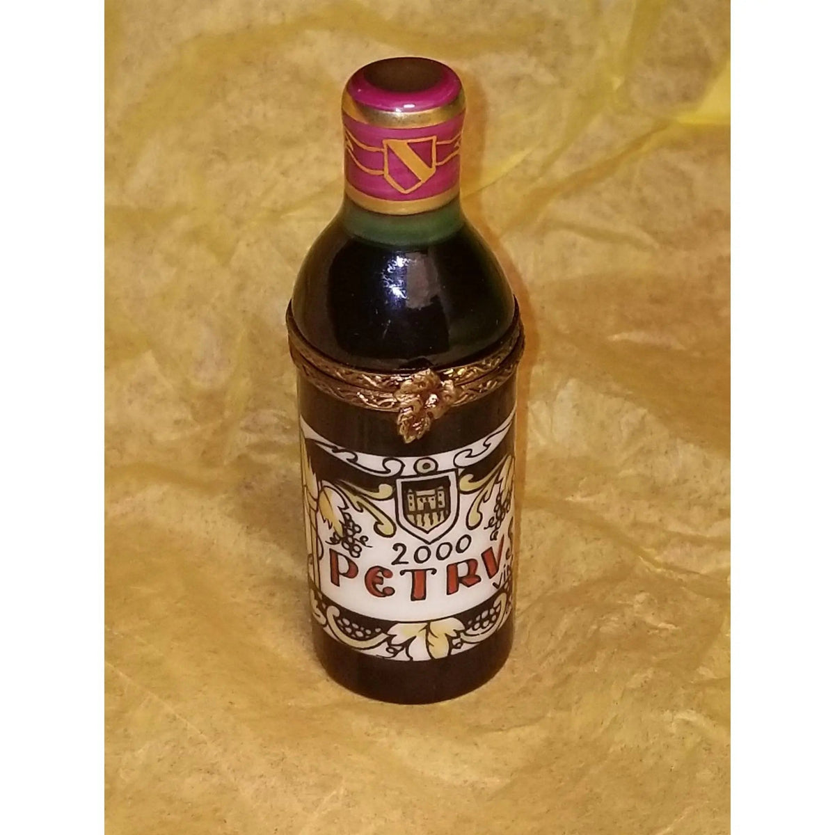 Petrus Wine Bottle Limoges box painted by hand in Limoges, France, a gift to treasure