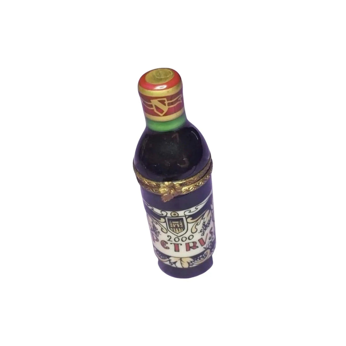 Collectible Petrus Wine Bottle Limoges box with artisan brushwork