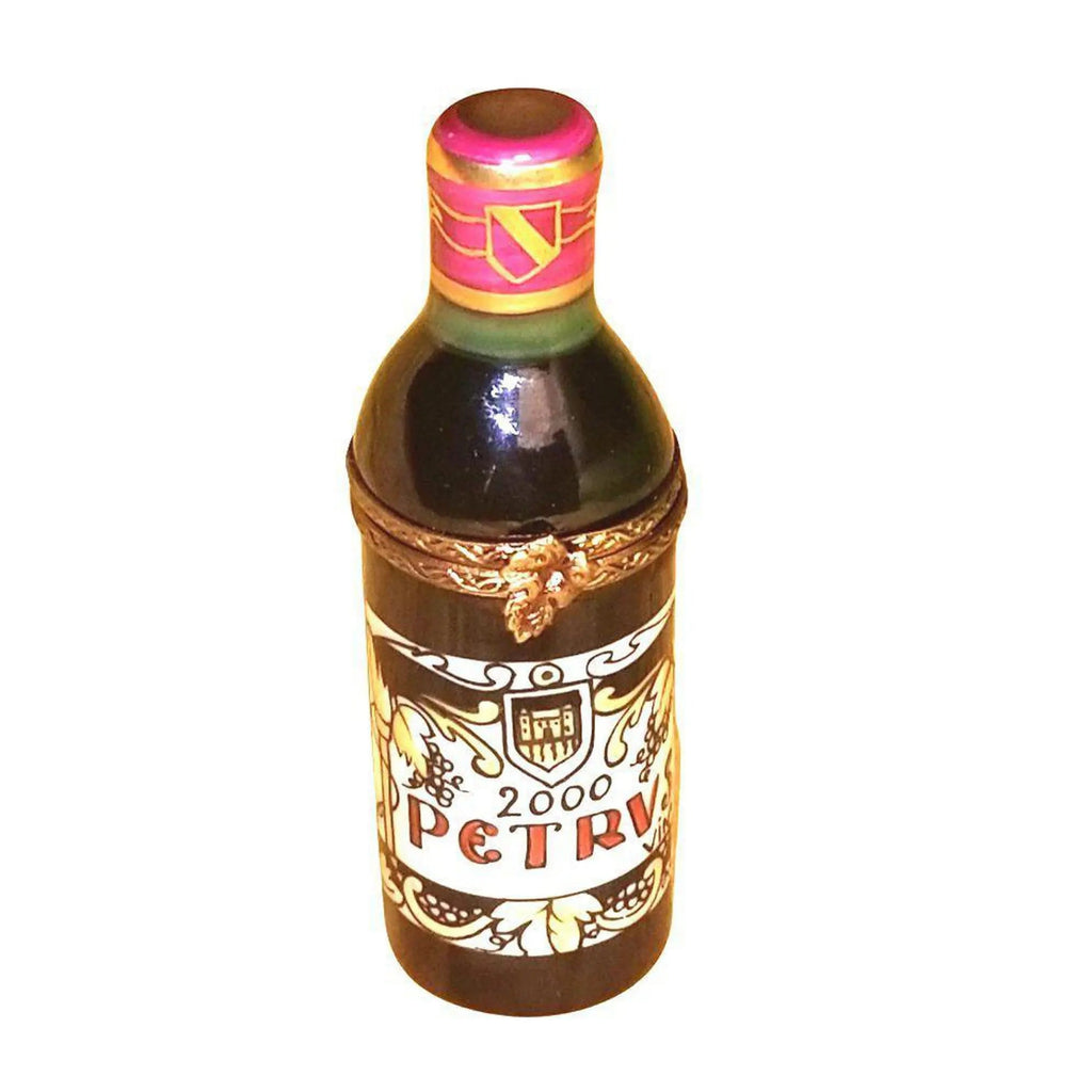 Limoges Boutique presents the Petrus Wine Bottle, a genuine Limoges box painted by hand in France