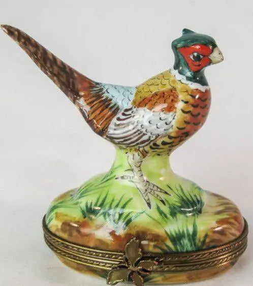 Fine French craftsmanship on the Pheasant Limoges box, painted by hand