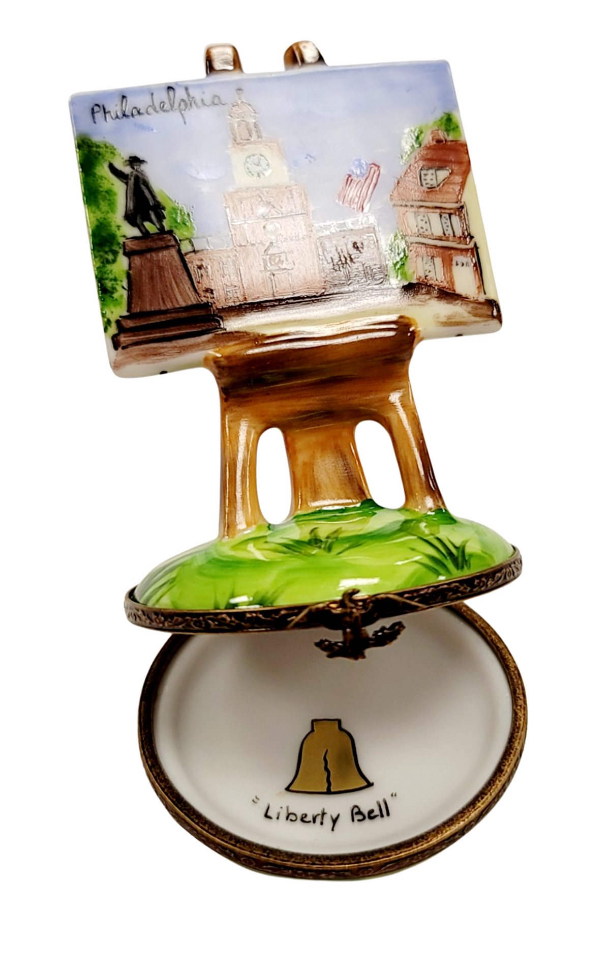 Philadelphia Easel Limoges Box Figurine, view 2