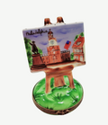 Philadelphia Easel Limoges Box Figurine, a hand-painted Limoges porcelain gift