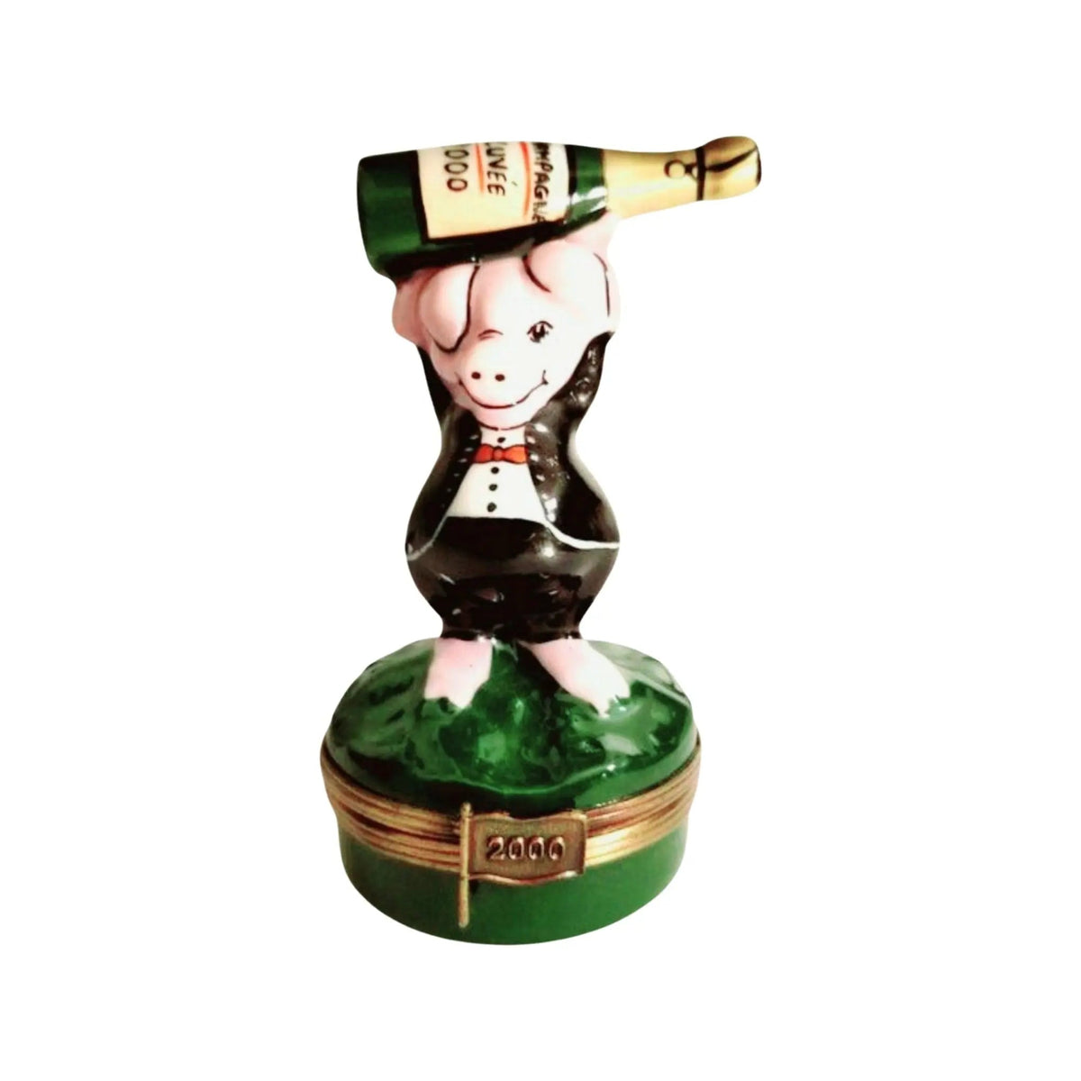 Pig Celebration Champagne Limoges Box Figurine HandPainted, view 2