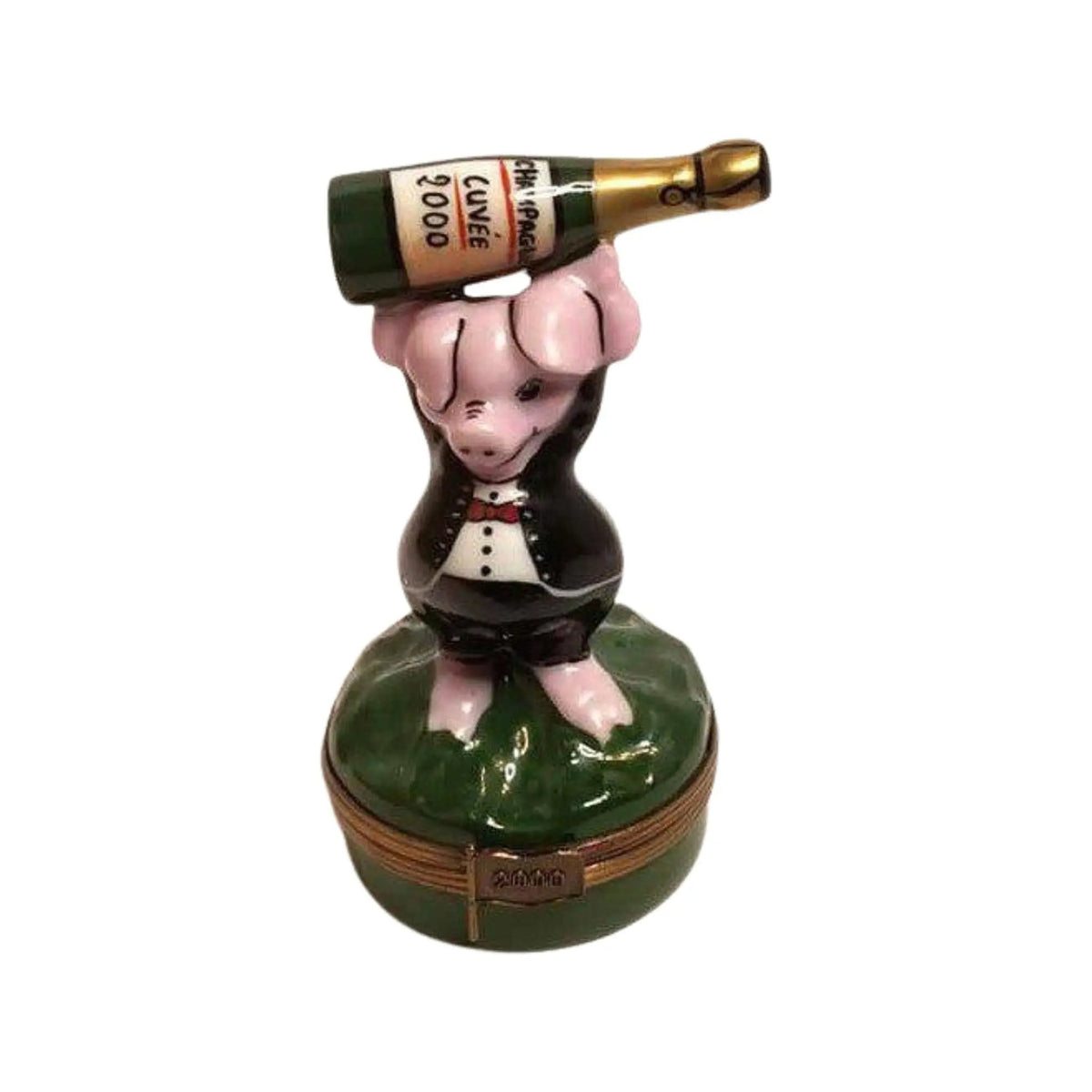 Pig Celebration Champagne Limoges Box Figurine HandPainted, view 3