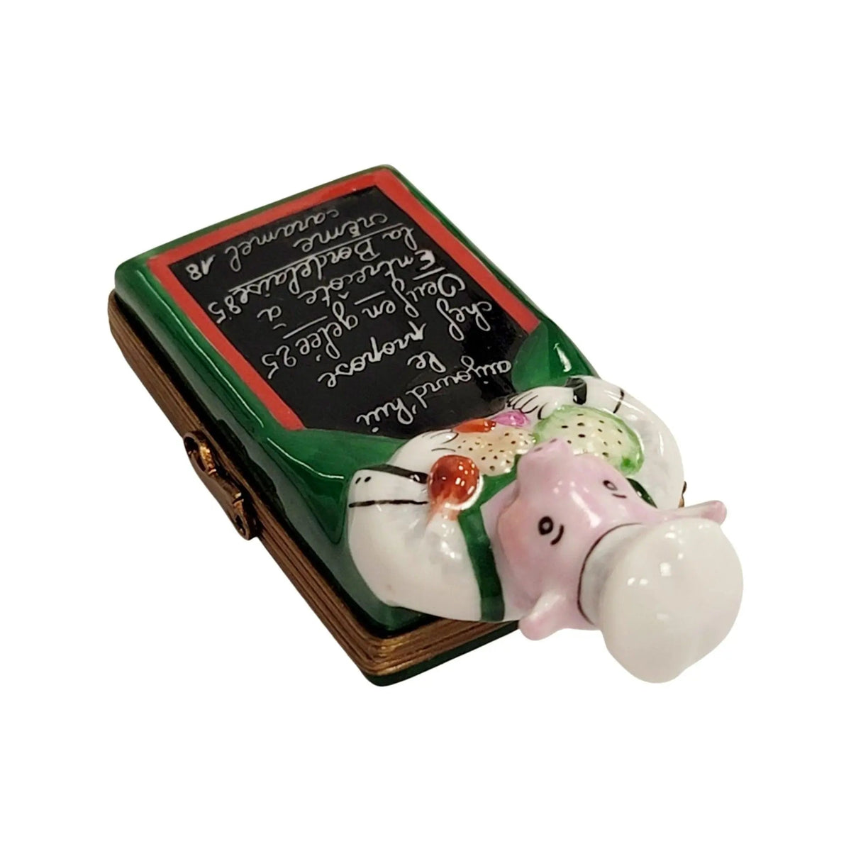 Pig Chef w Menu Porcelain Limoges Porcelain Art Object Limoges, view 4