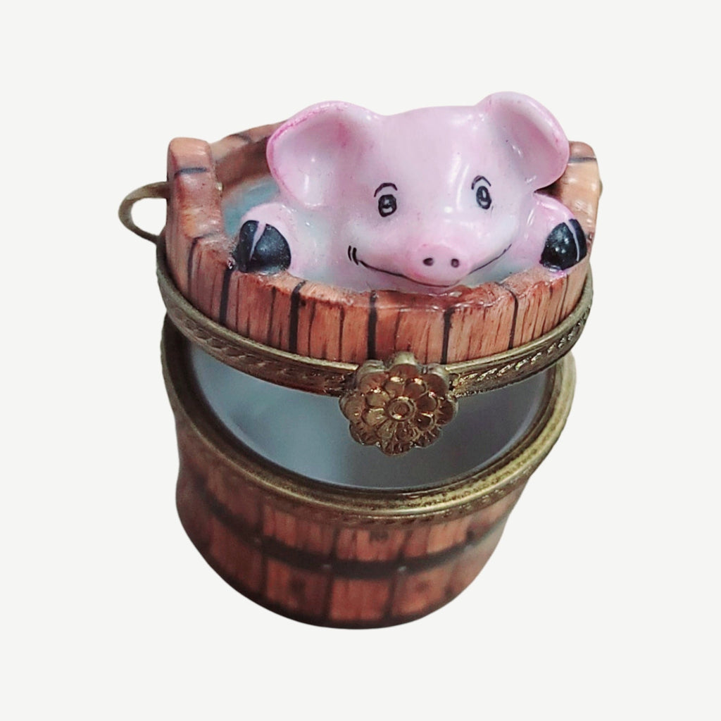 Pig in Wash Bucket Limoges Box Gift, view 7