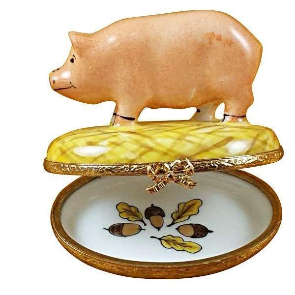 Pig on Straw Limoges Box for Animal Lovers, view 2