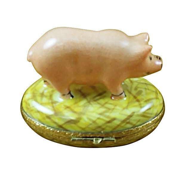 Pig on Straw Limoges Box for Animal Lovers, view 3