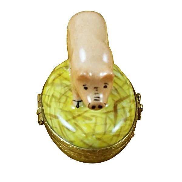 Pig on Straw Limoges Box for Animal Lovers, view 4