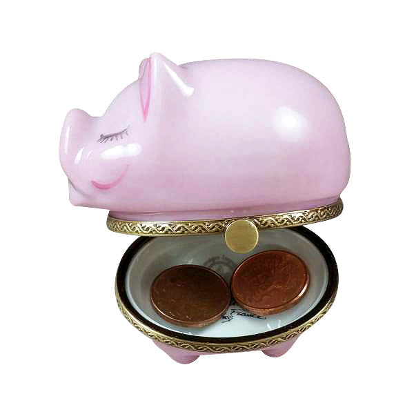 Piggy Bank w Removable Coins Limoges Box, view 2
