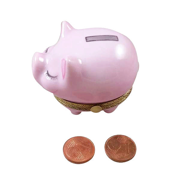 Piggy Bank w Removable Coins Limoges Box, view 3