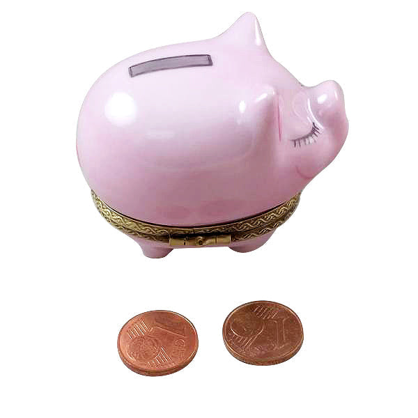 Piggy Bank w Removable Coins Limoges Box, view 4