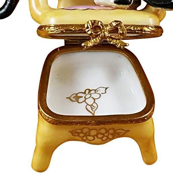 Pink Armchair With Two Cats Limoges Box, view 2