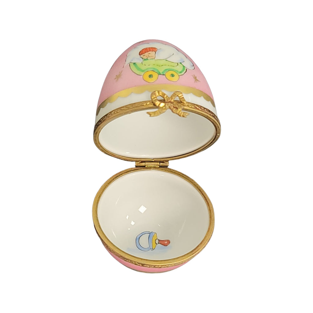 Pink Baby Egg Limoges Porcelain Box, view 2