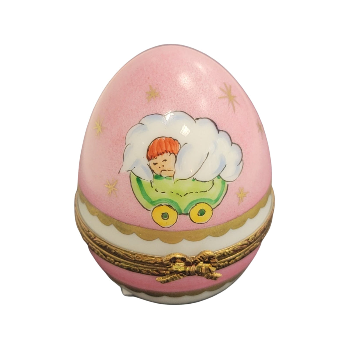 Gift idea for someone who loves France: Pink Baby Egg Limoges box