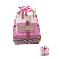 Pink Birthday Cake with Gift Limoges Box, a hand-painted Limoges porcelain gift