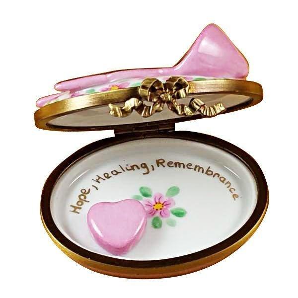 Pink Breast Cancer Ribbon Limoges Box, view 2