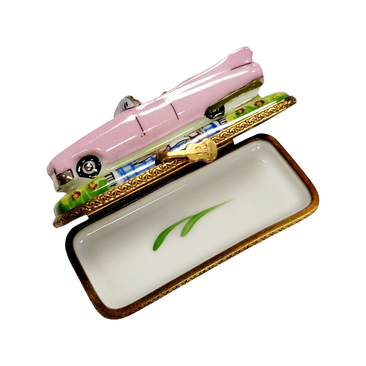 Pink Car Convertable Limoges Box Figurine Limoges, view 2