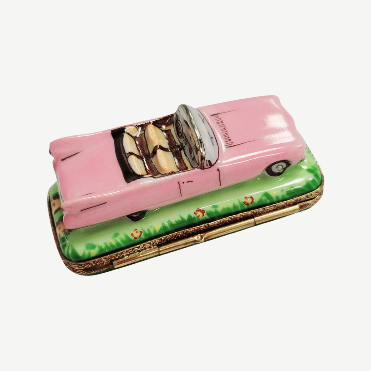 Pink Car Convertable Limoges Box Figurine Limoges, view 5