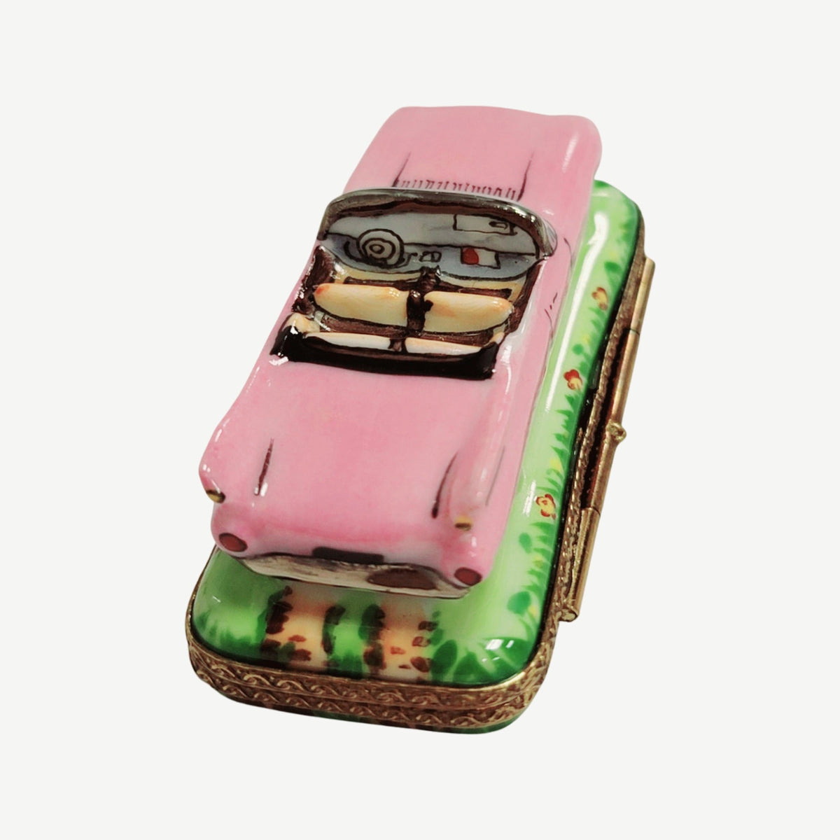 Pink Car Convertable Limoges Box Figurine Limoges, view 7
