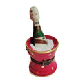 Limoges Boutique presents the Pink Red Brut Champagne Ice Bucket, a genuine Limoges box painted by hand in France