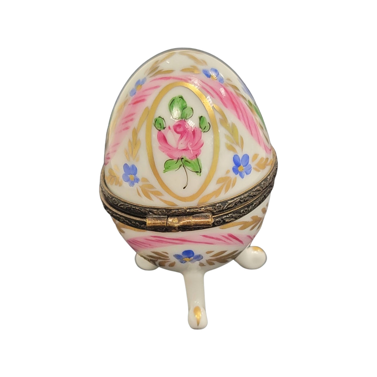Pink Egg on Legs Limoges Porcelain Box, view 5