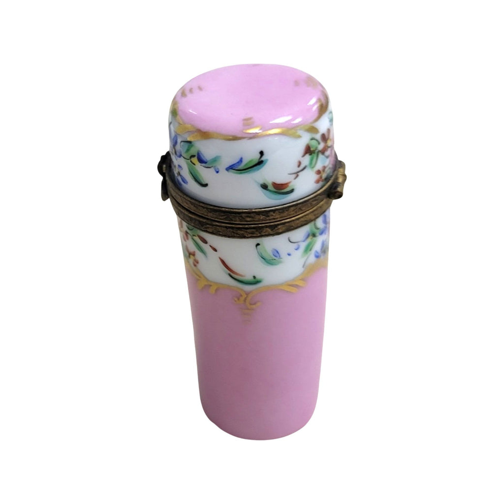 Pink Cylinder Limoges Porcelain Box, view 3