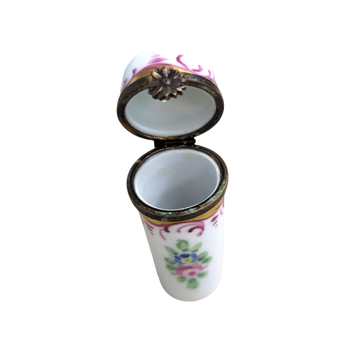 Pink Cylinder Limoges Porcelain Box, view 4