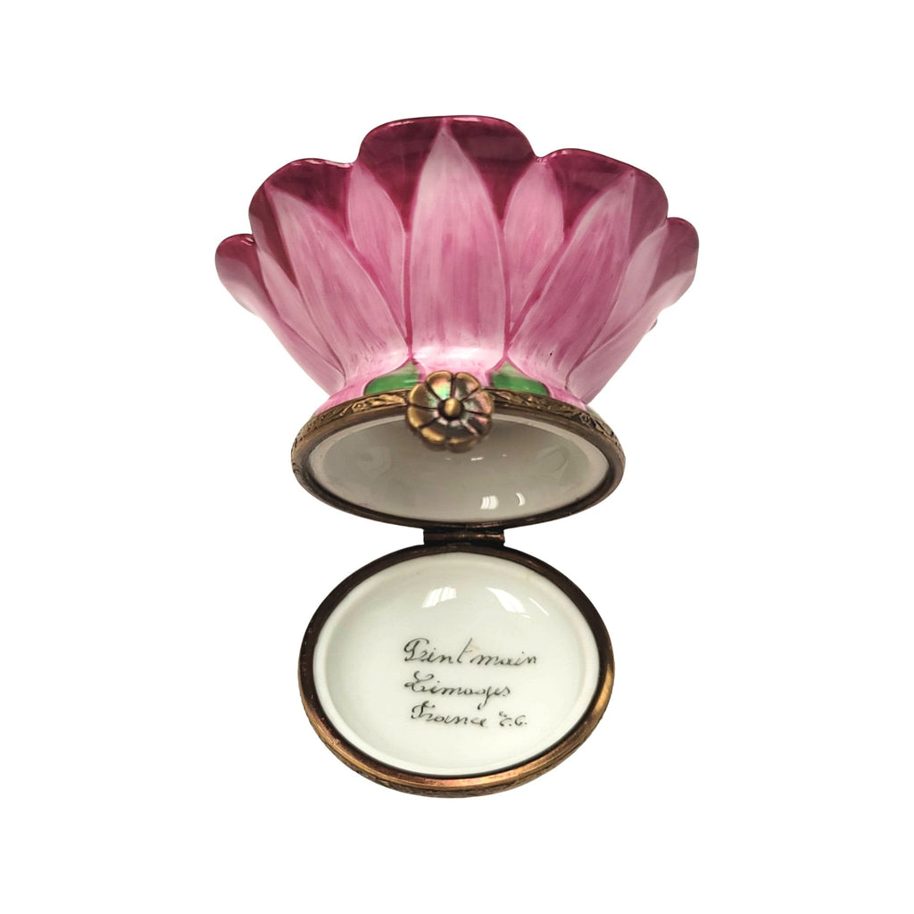 Pink Open Flower Bud Limoges Box, view 2