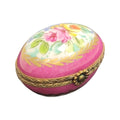 Pink Flowers Egg Limoges Porcelain Box, a hand-painted Limoges porcelain gift