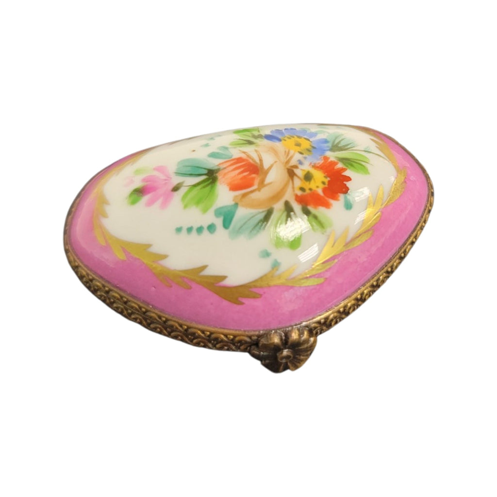 Pink Limoges Porcelain Box, a hand-painted Limoges porcelain gift