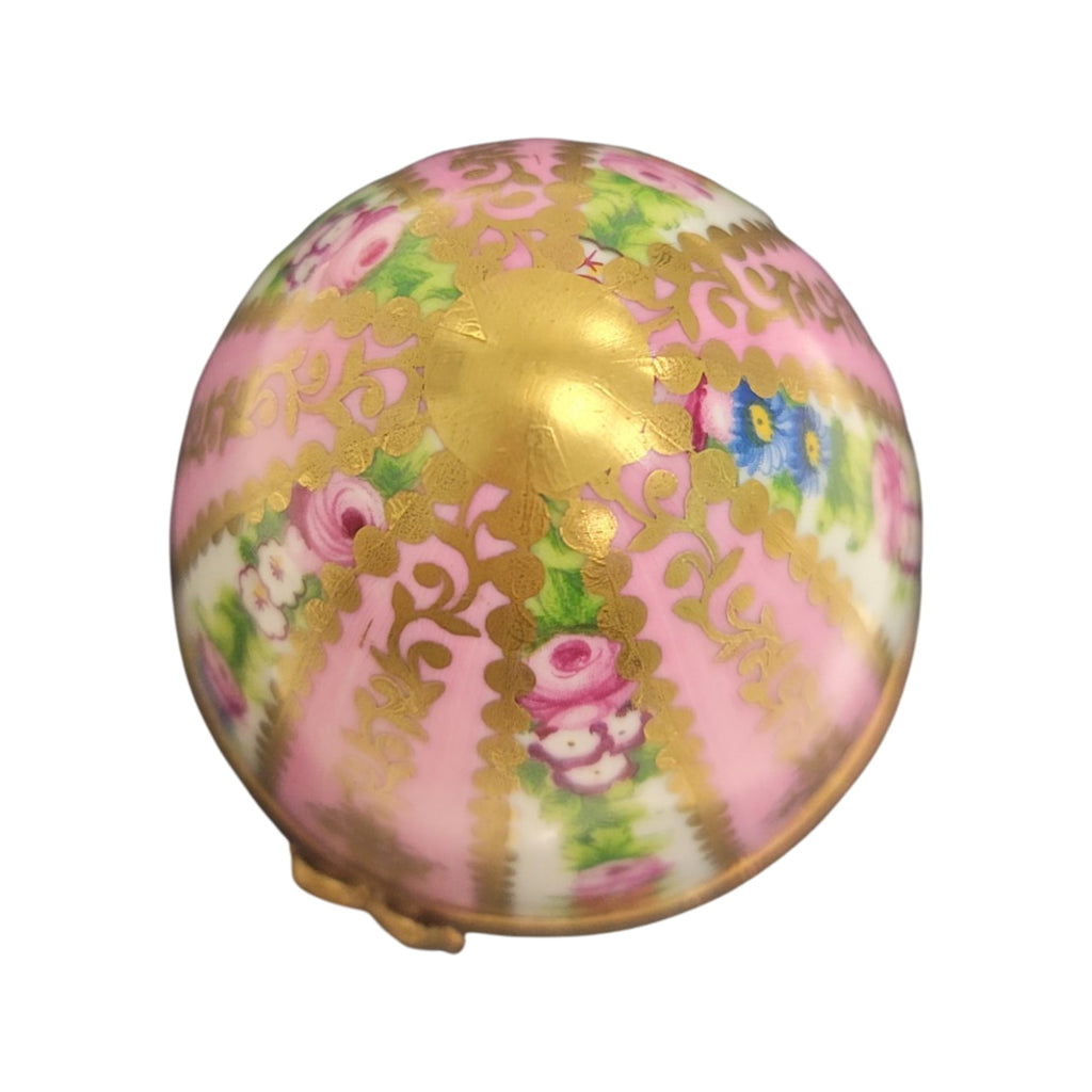 Pink Egg Limoges Porcelain Floral Box, view 4