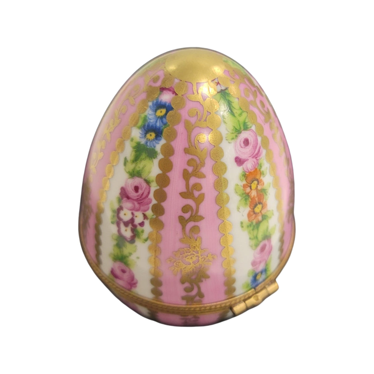 Pink Egg Limoges Porcelain Floral Box, view 5