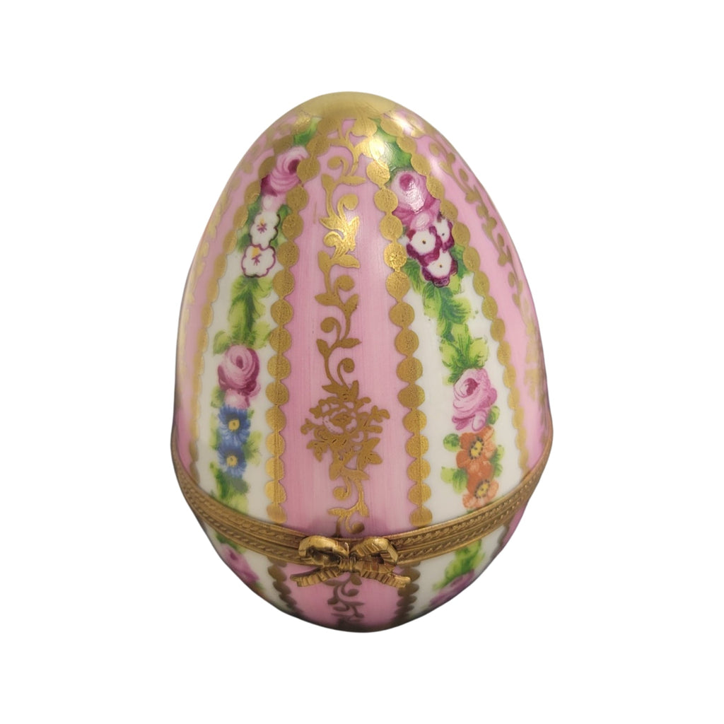 Pink Egg Limoges Porcelain Floral Box, view 6