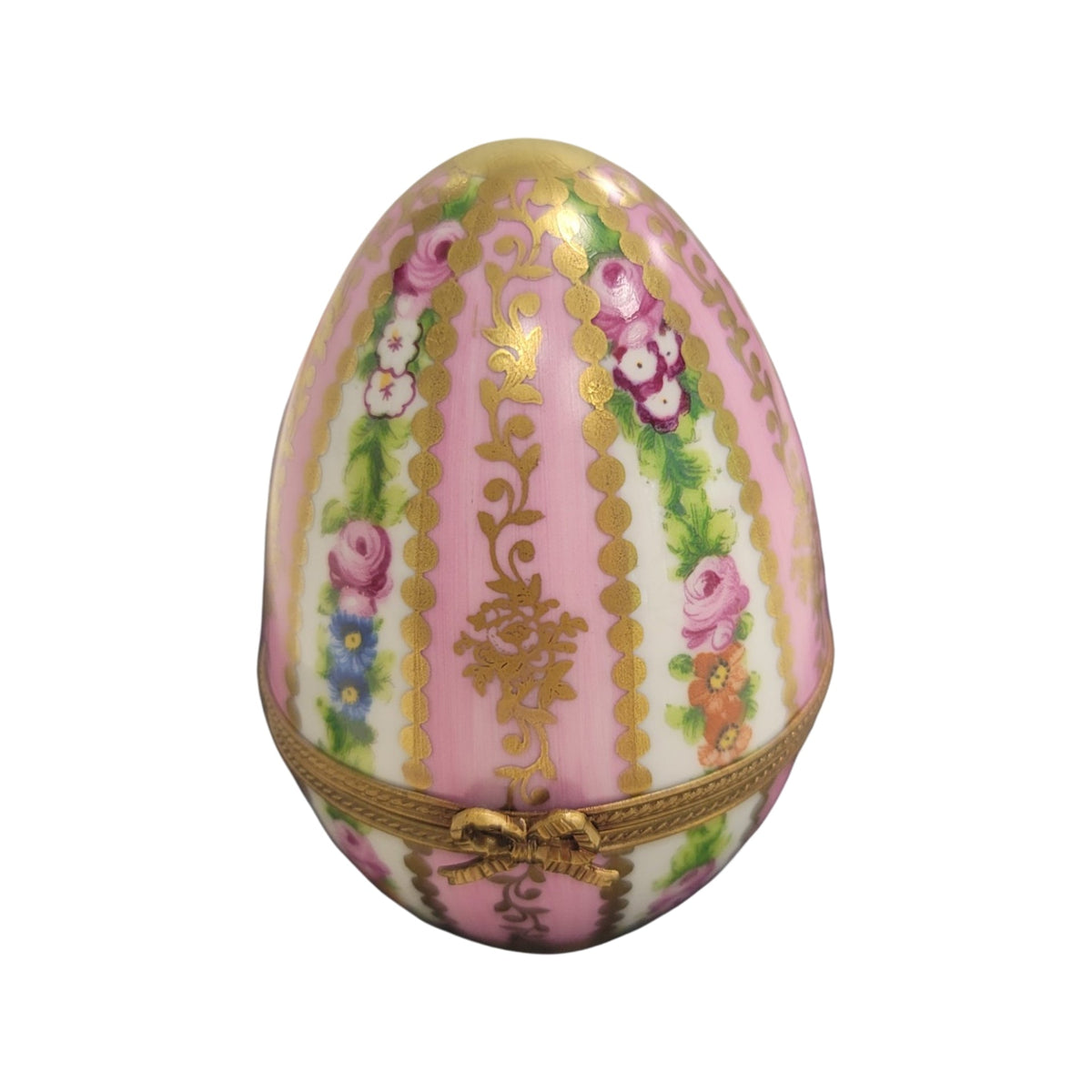 Pink Egg Limoges Porcelain Floral Box, view 6