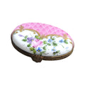 Pink Oval Limoges Porcelain Box, a hand-painted Limoges porcelain gift