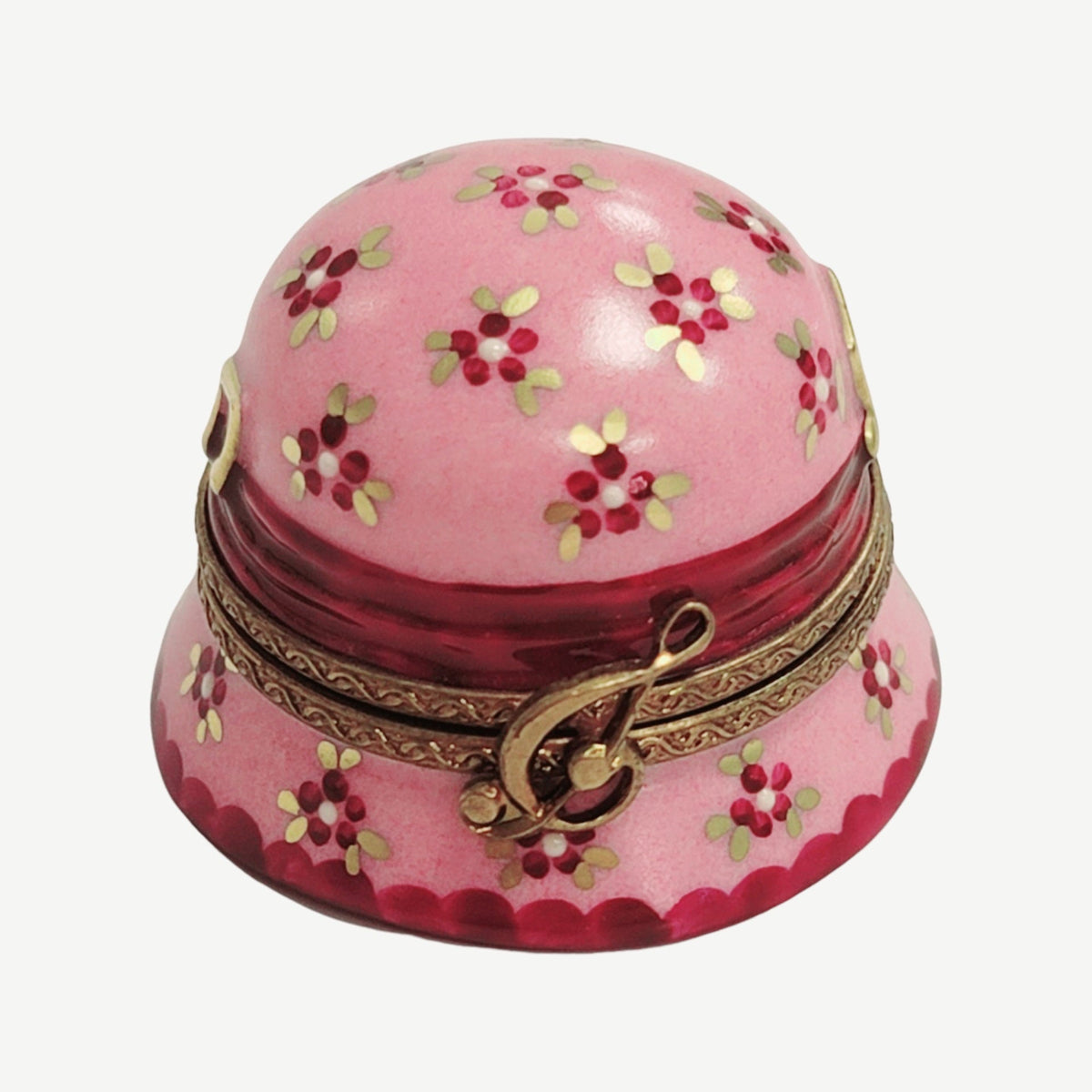 Pink Hat Violin Limoges Box for Music Lovers, a hand-painted Limoges porcelain gift