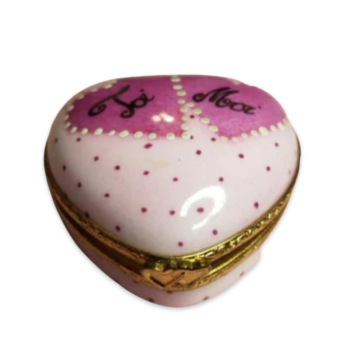 Gift idea for someone who loves France: Pink Heart Moi Toi 1 of 750 Limoges box