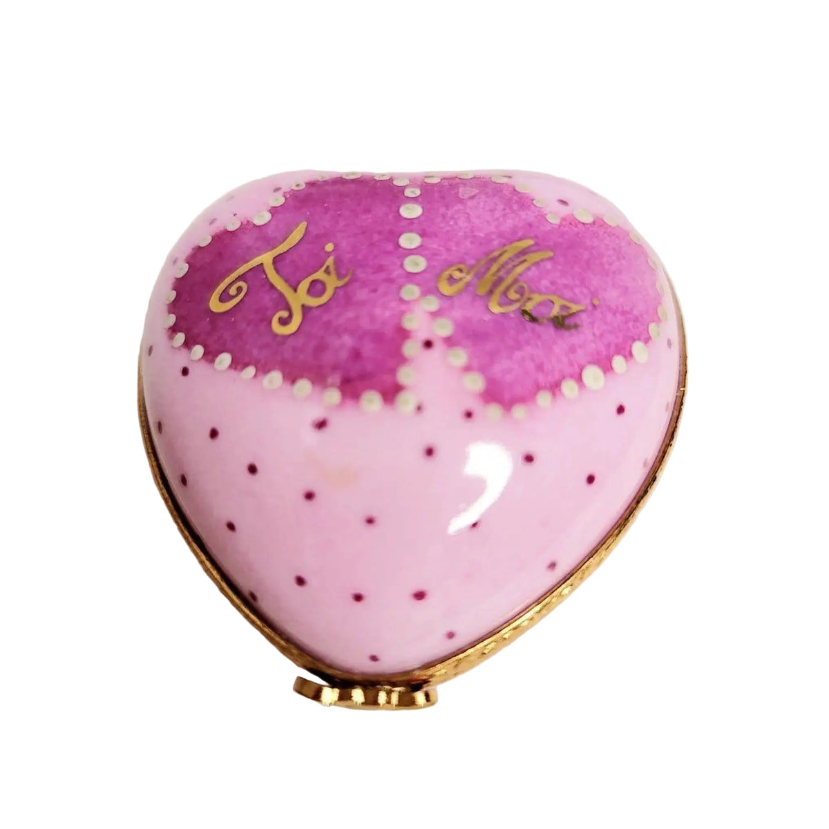 Fine art lovers will admire this Pink Heart Moi Toi 1 of 750 Limoges box