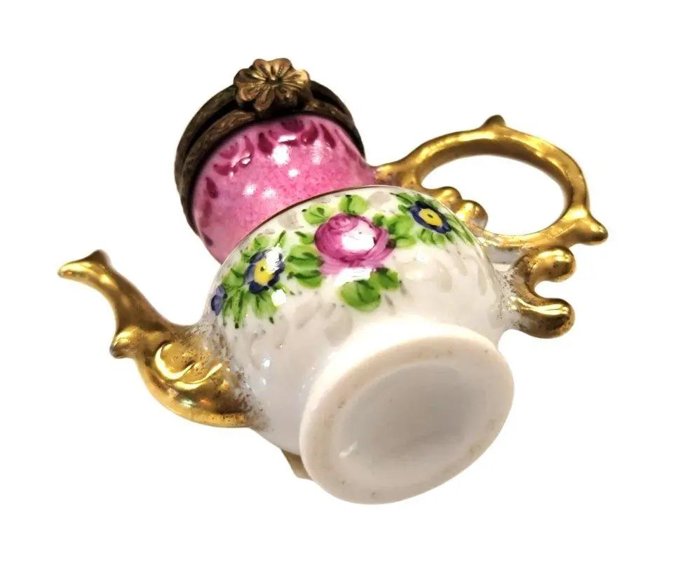 Pink French Teapot Limoges Box Figurine, view 4