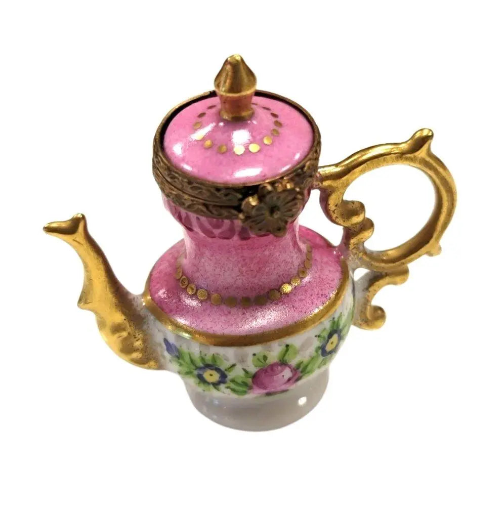 Pink French Teapot Limoges Box Figurine, view 6