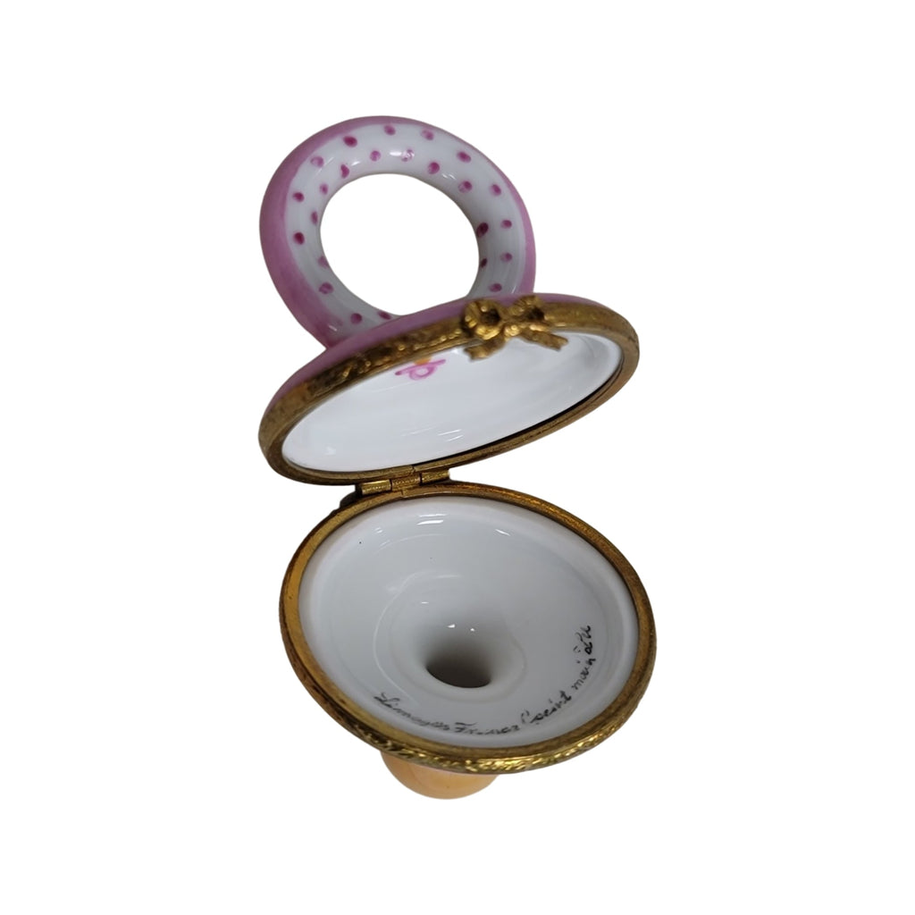 Pink Porcelain Pacifier Figurine for Baby1 Porcelain Art Object, view 2